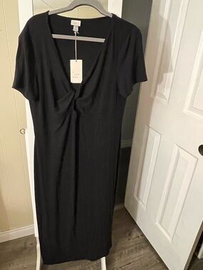 a new day Black Twist-Front Maxi Dress